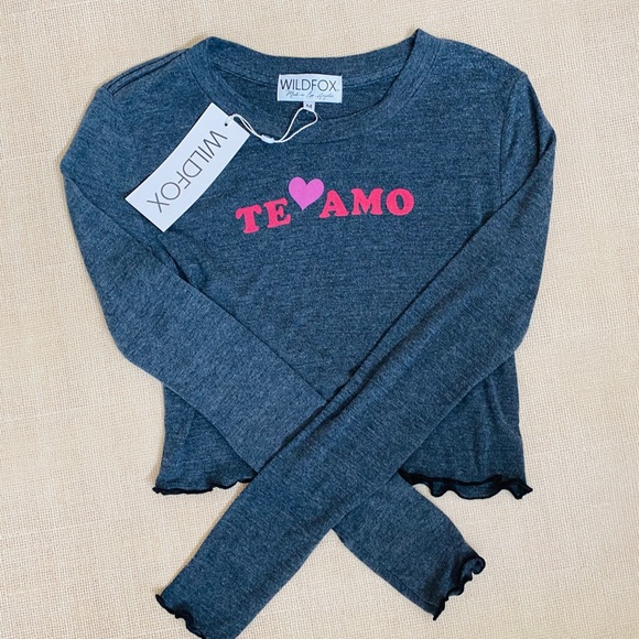 Wildfox Tops - NWT Wildfox Te Amo Long Sleeve T-Shirt Sz M